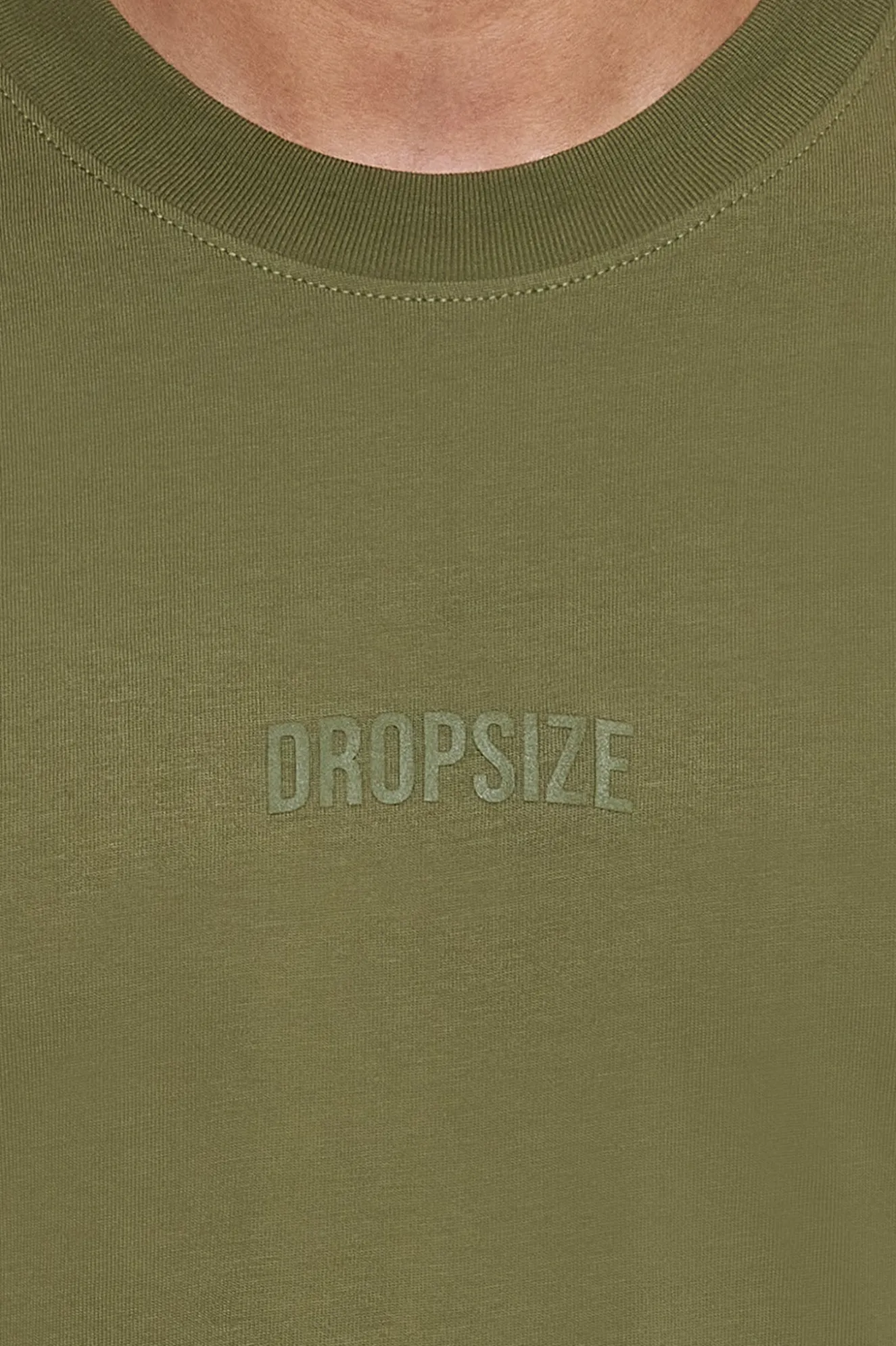 HEAVY OVERSIZE CURVED HD LOGO T-SHIRT OLIVE