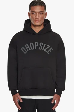 HEAVY OVERSIZE CURVED HOODIE BLACK