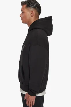 HEAVY OVERSIZE CURVED HOODIE BLACK
