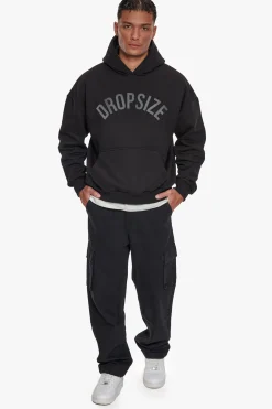 HEAVY OVERSIZE CURVED HOODIE BLACK