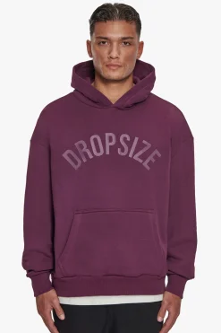 HEAVY OVERSIZE CURVED HOODIE GRAPE WINE