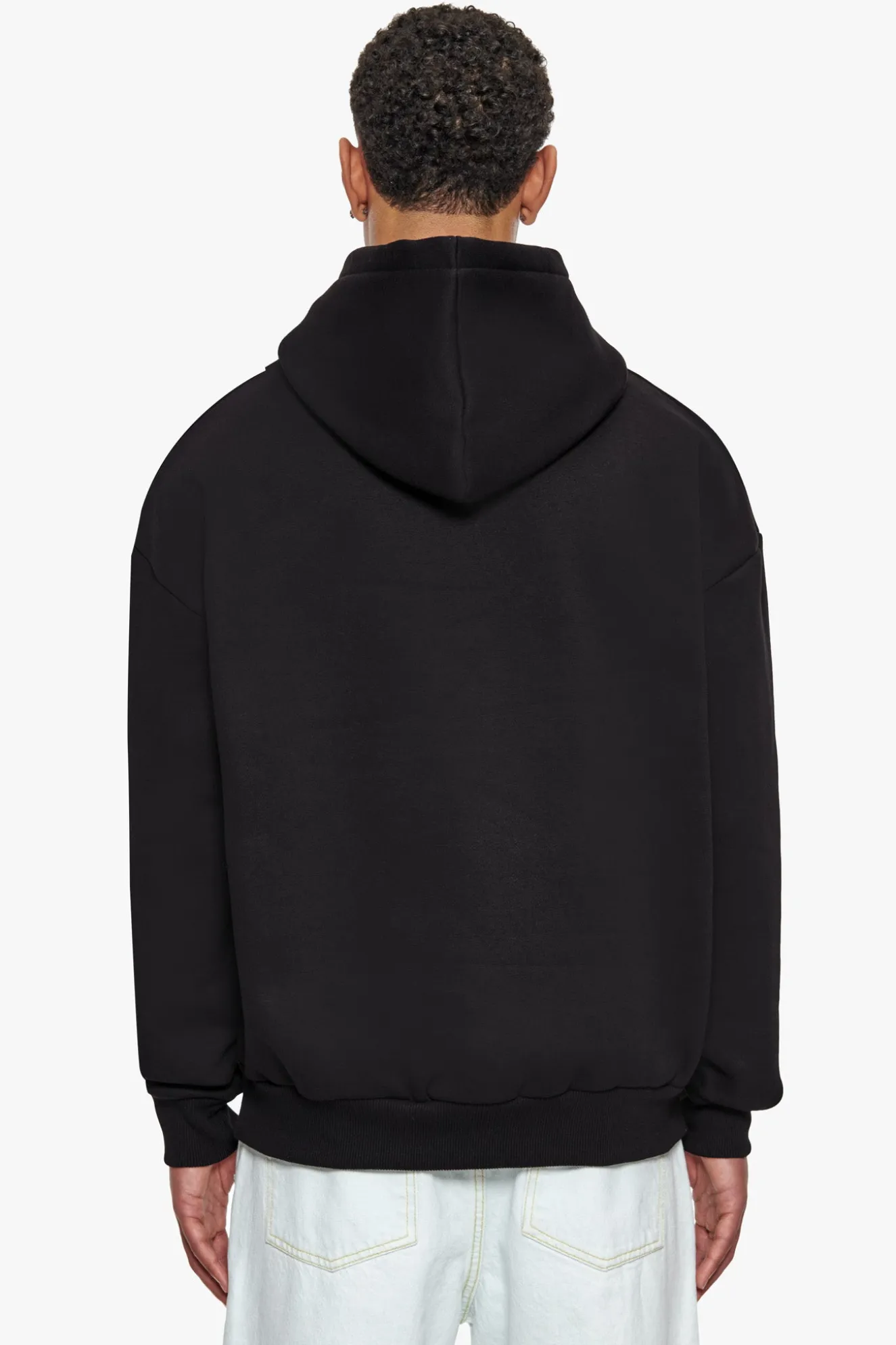 HEAVY OVERSIZE D LOGO HOODIE BLACK