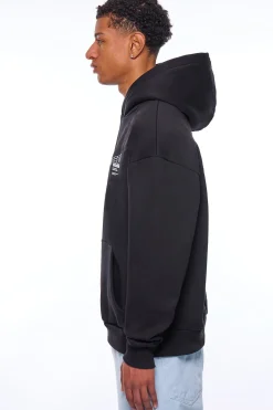 HEAVY OVERSIZE DPSZE HUSTLE HOODIE BLACK