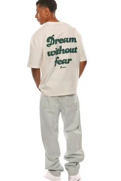 HEAVY OVERSIZE DREAM WITHOUT FEAR T-SHIRT CREAM WHITE