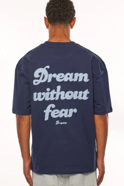 HEAVY OVERSIZE DREAM WITHOUT FEAR T-SHIRT BLACK IRIS