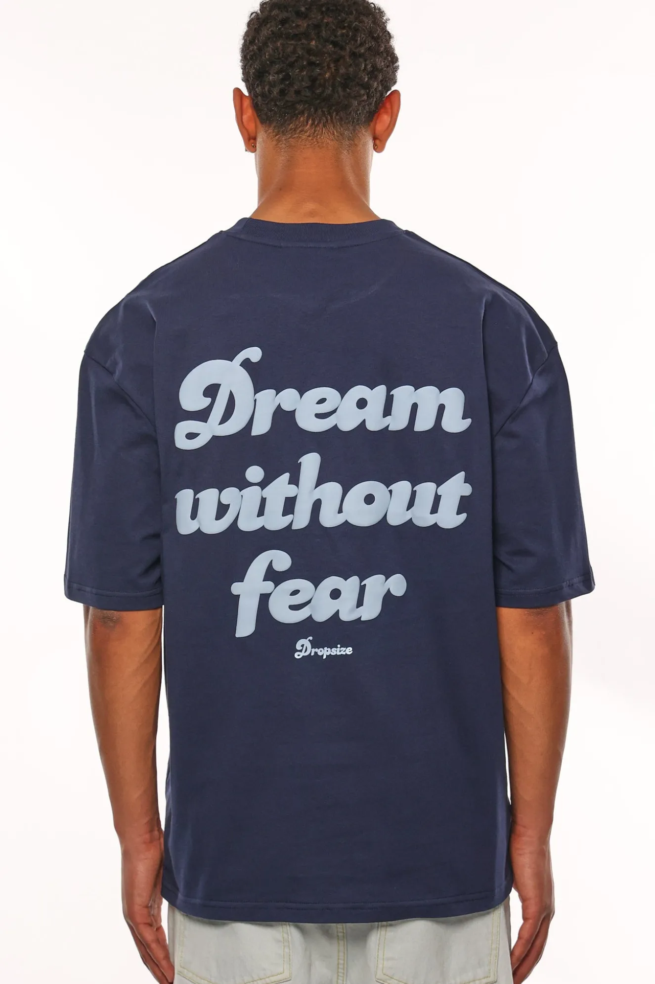 HEAVY OVERSIZE DREAM WITHOUT FEAR T-SHIRT BLACK IRIS