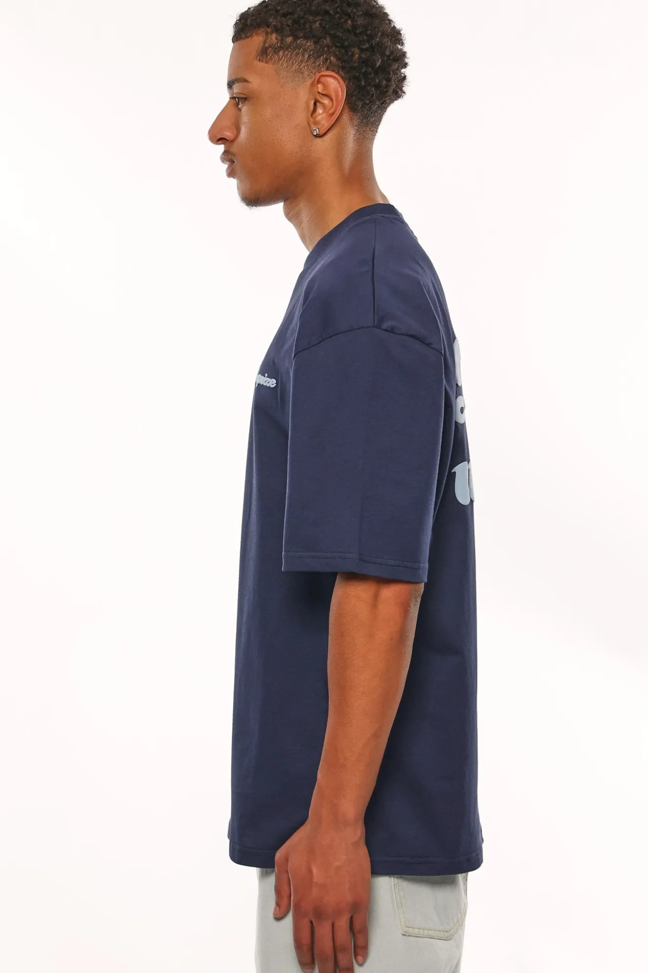 HEAVY OVERSIZE DREAM WITHOUT FEAR T-SHIRT BLACK IRIS