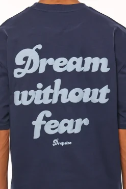 HEAVY OVERSIZE DREAM WITHOUT FEAR T-SHIRT BLACK IRIS