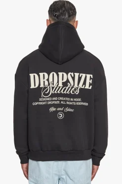HEAVY OVERSIZE DROPSIZE STUDIOS HOODIE BLACK/COCONUT