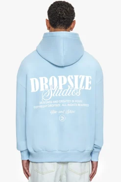 HEAVY OVERSIZE DROPSIZE STUDIOS HOODIE BABY BLUE