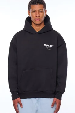 HEAVY OVERSIZE ELITE LEAGUE HOODIE BLACK