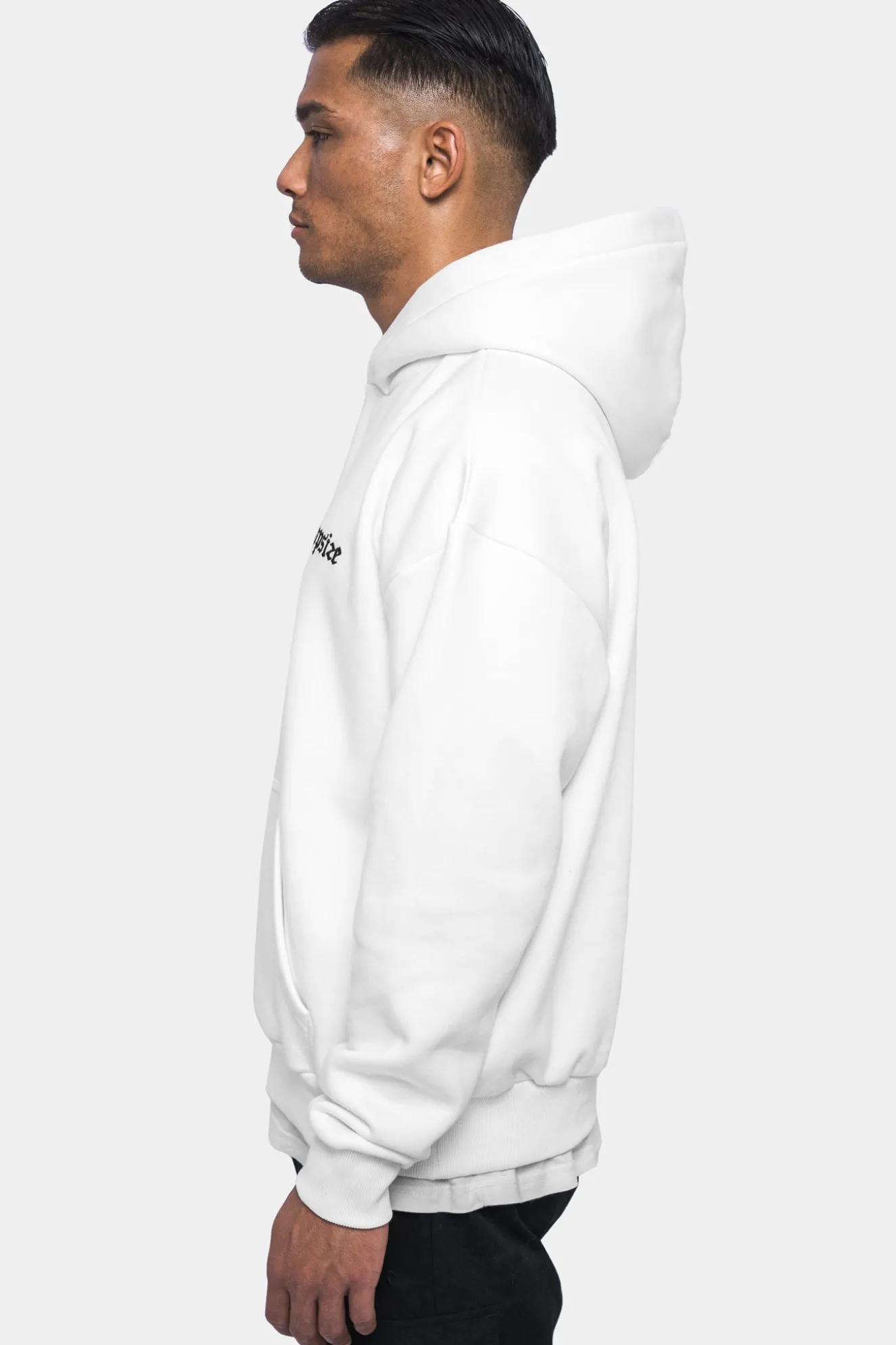 HEAVY OVERSIZE EMBO HOODIE CREAM WHITE