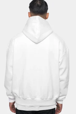 HEAVY OVERSIZE EMBO HOODIE CREAM WHITE