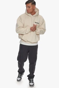 HEAVY OVERSIZE EMBO HOODIE COCONUT MILK