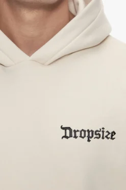 HEAVY OVERSIZE EMBO HOODIE COCONUT MILK