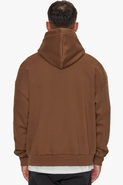 HEAVY OVERSIZE EMBO HOODIE BROWN