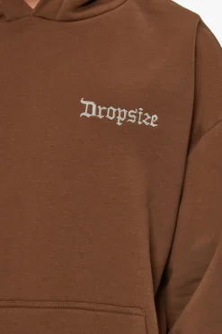 HEAVY OVERSIZE EMBO HOODIE BROWN