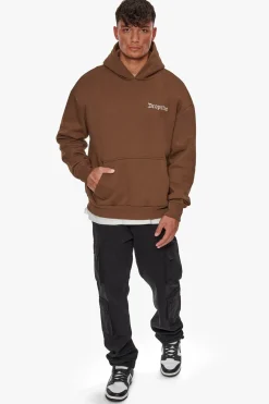 HEAVY OVERSIZE EMBO HOODIE BROWN