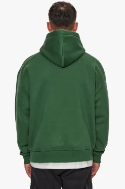 HEAVY OVERSIZE EMBO HOODIE DARK GREEN