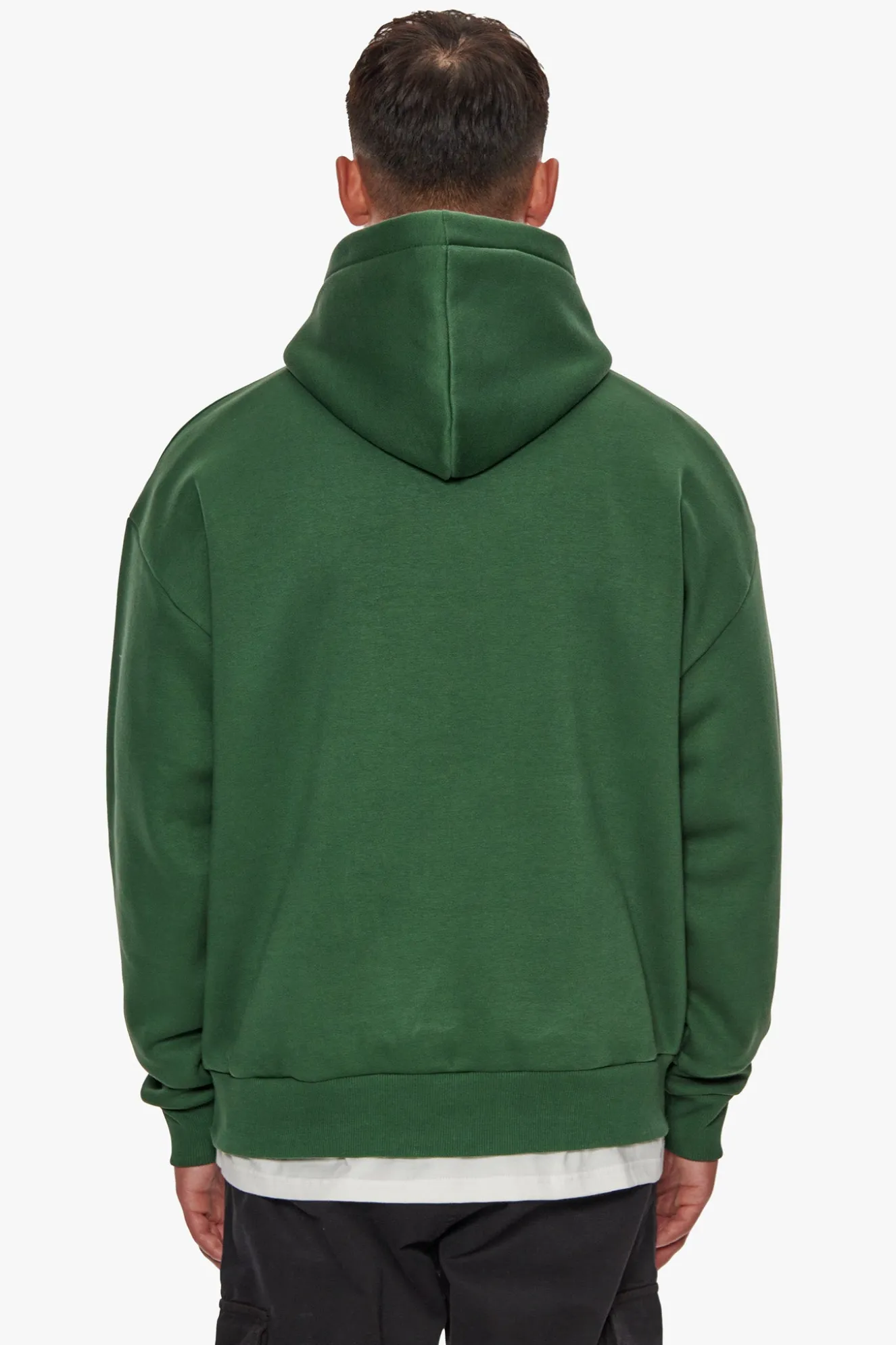 HEAVY OVERSIZE EMBO HOODIE DARK GREEN