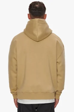 HEAVY OVERSIZE EMBO HOODIE LIGHT BROWN