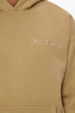 HEAVY OVERSIZE EMBO HOODIE LIGHT BROWN
