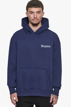 HEAVY OVERSIZE EMBO HOODIE BLACK IRIS