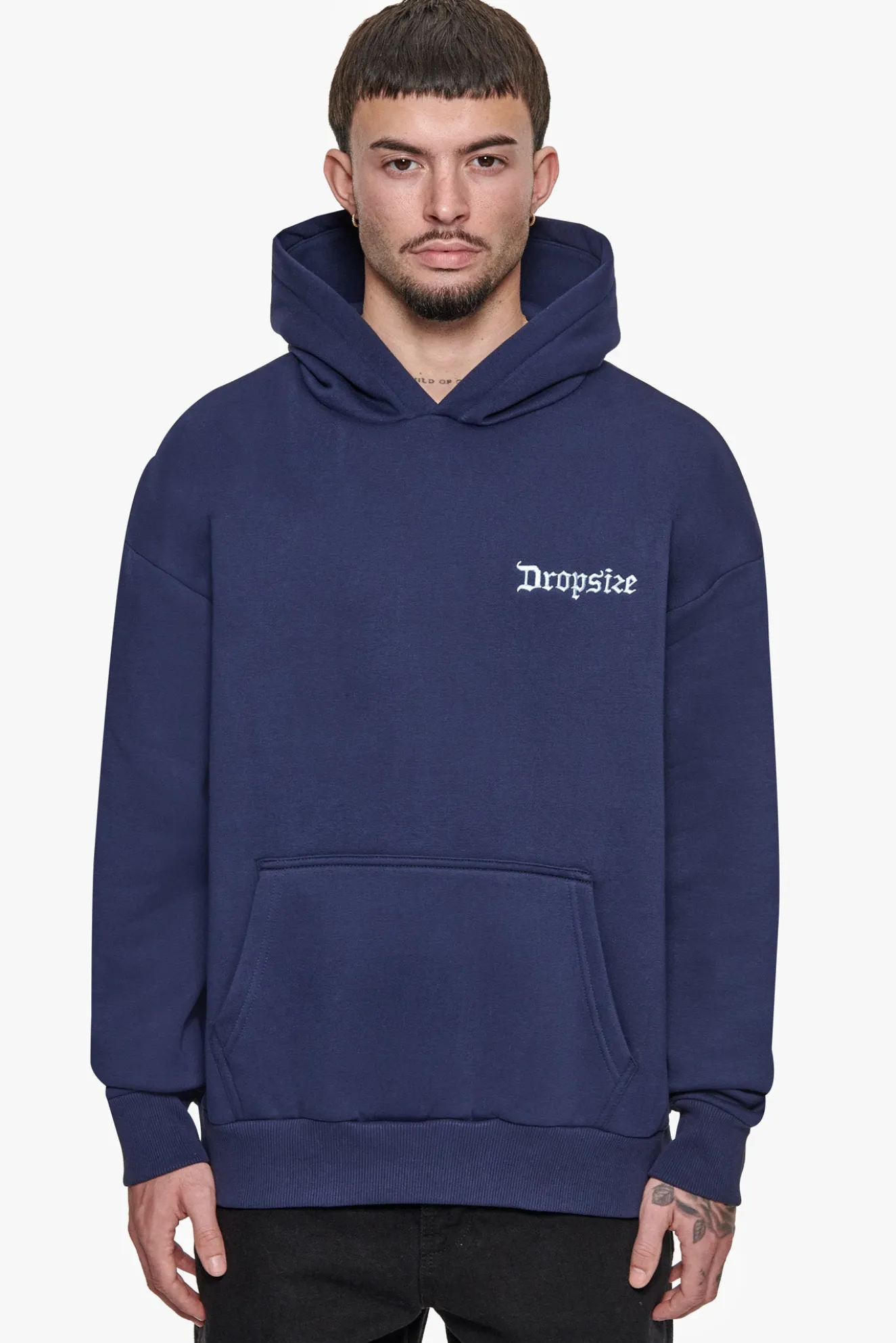 HEAVY OVERSIZE EMBO HOODIE BLACK IRIS
