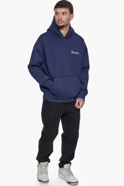HEAVY OVERSIZE EMBO HOODIE BLACK IRIS