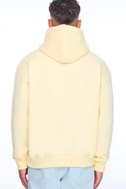 HEAVY OVERSIZE EMBO HOODIE ALMOND OIL