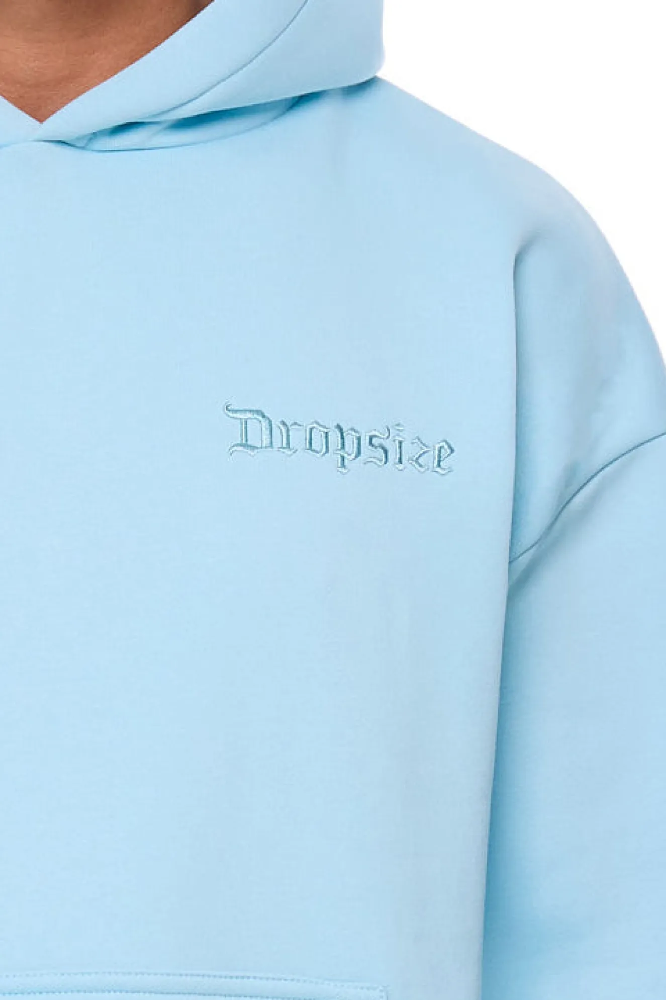 HEAVY OVERSIZE EMBO HOODIE BLUE GLOW