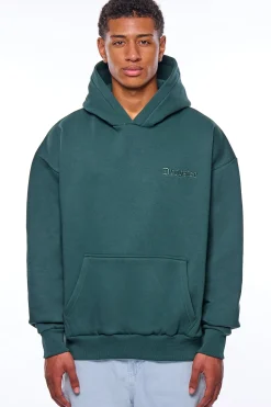 HEAVY OVERSIZE EMBO HOODIE TREKKING GREEN