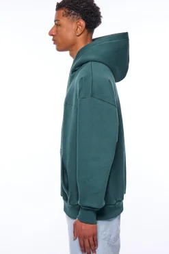 HEAVY OVERSIZE EMBO HOODIE TREKKING GREEN