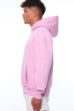 HEAVY OVERSIZE EMBO HOODIE PINK