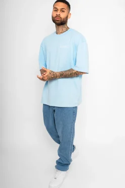 HEAVY OVERSIZE EMBO T-SHIRT BABY BLUE