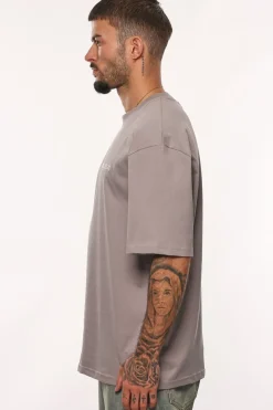 HEAVY OVERSIZE EMBO T-SHIRT GULL GREY