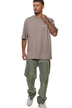 HEAVY OVERSIZE EMBO T-SHIRT GULL GREY