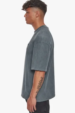 HEAVY OVERSIZE EMBO T-SHIRT WASHED GREY