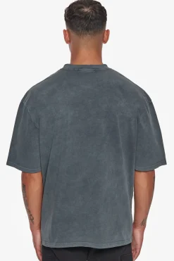 HEAVY OVERSIZE EMBO T-SHIRT WASHED GREY