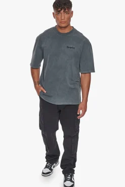 HEAVY OVERSIZE EMBO T-SHIRT WASHED GREY