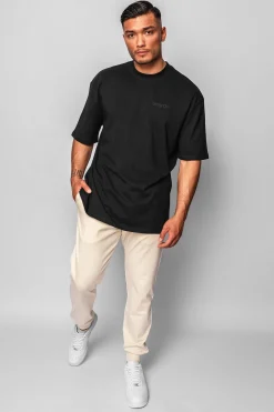 HEAVY OVERSIZE EMBO T-SHIRT BLACK