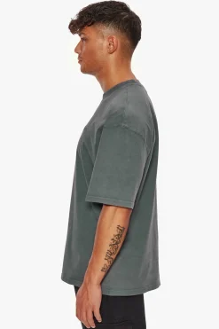 HEAVY OVERSIZE EMBO T-SHIRT WASHED GREY