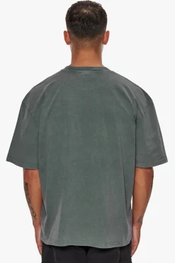HEAVY OVERSIZE EMBO T-SHIRT WASHED GREY