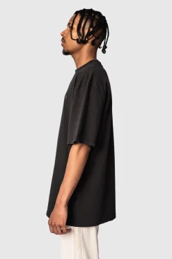 HEAVY OVERSIZE EMBO T-SHIRT WASHED BLACK