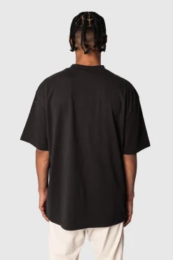 HEAVY OVERSIZE EMBO T-SHIRT WASHED BLACK