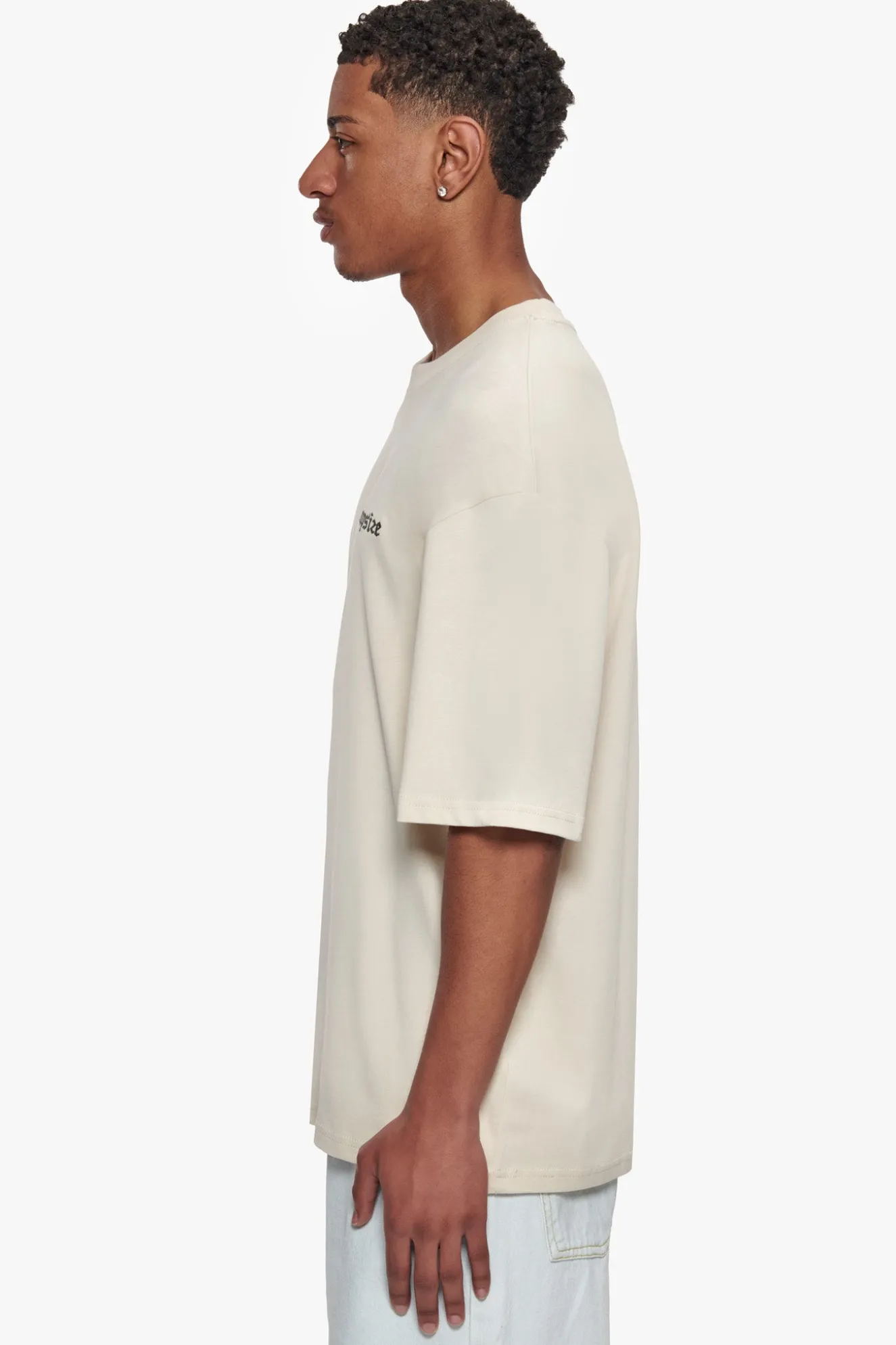 HEAVY OVERSIZE EMBO T-SHIRT COCONUT MILK