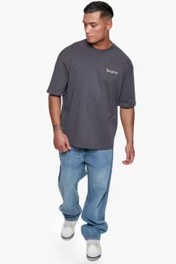 HEAVY OVERSIZE EMBO T-SHIRT DARK GREY