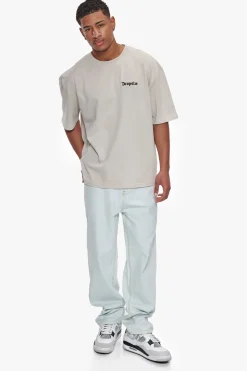 HEAVY OVERSIZE EMBO T-SHIRT LIGHT GREY