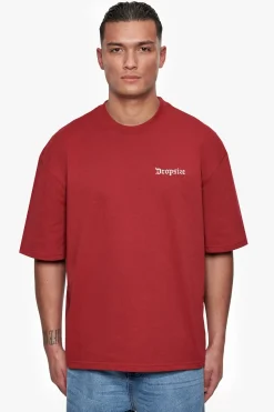 HEAVY OVERSIZE EMBO T-SHIRT RED