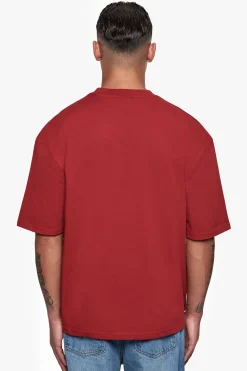 HEAVY OVERSIZE EMBO T-SHIRT RED